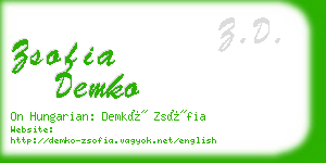 zsofia demko business card